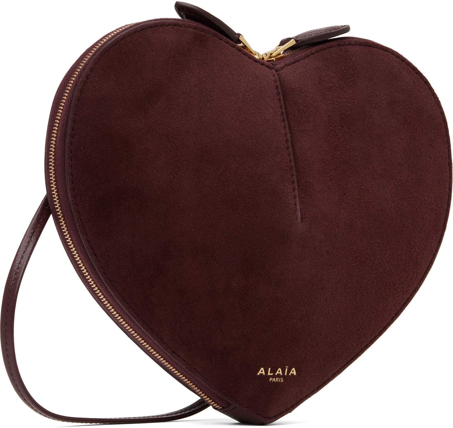 Kabelka Alaïa ALAÏA 'Le Coeur' Suede Crossbody Bag Vínová | AA1P003CA577, 1
