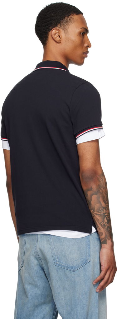 Polo tričko Moncler Moncler Tricolor-Trimmed Cotton Piquet Polo Navy | K20918A7030084556, 2