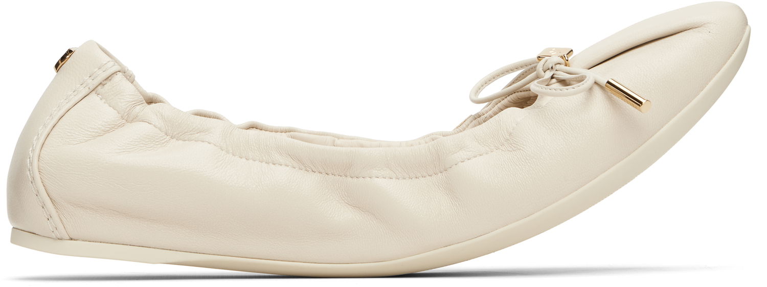 Starostlivosť o obuv FERRAGAMO Salvatore Ferragamo Elasticated Ballerina Flats Béžová | 779657, 0
