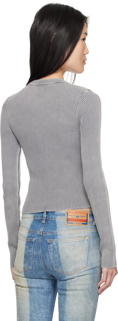 Crop Top Diesel Cutout Ribbed Sweater Šedá | A16735 0DBDI, 2