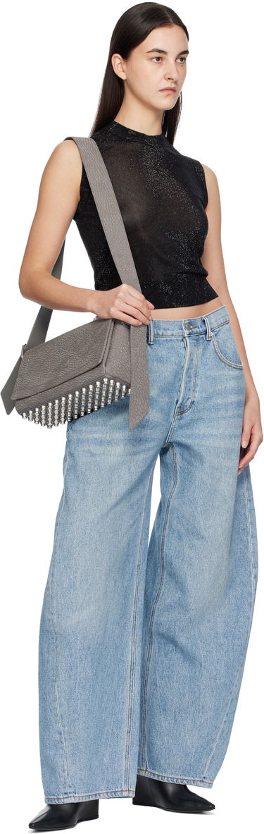 Taška cez rameno Alexander Wang Alexander Wang Ricco Medium Flap Bag Šedá | 20125K22L, 3