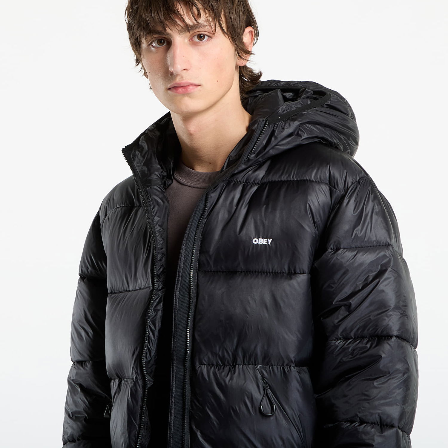 Prešívaná bunda OBEY Jacket Stratus Puffer Jacket Black Čierna | 121800600-BLK, 1