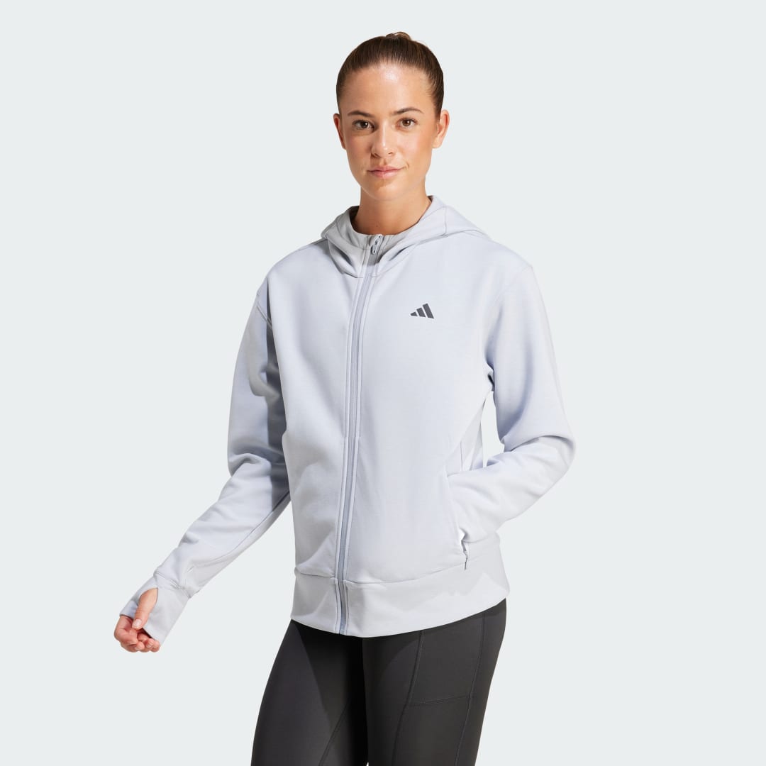 Mikina adidas Performance Designed 4 Training Full-Zip Hoodie Šedá | JP2651, 0