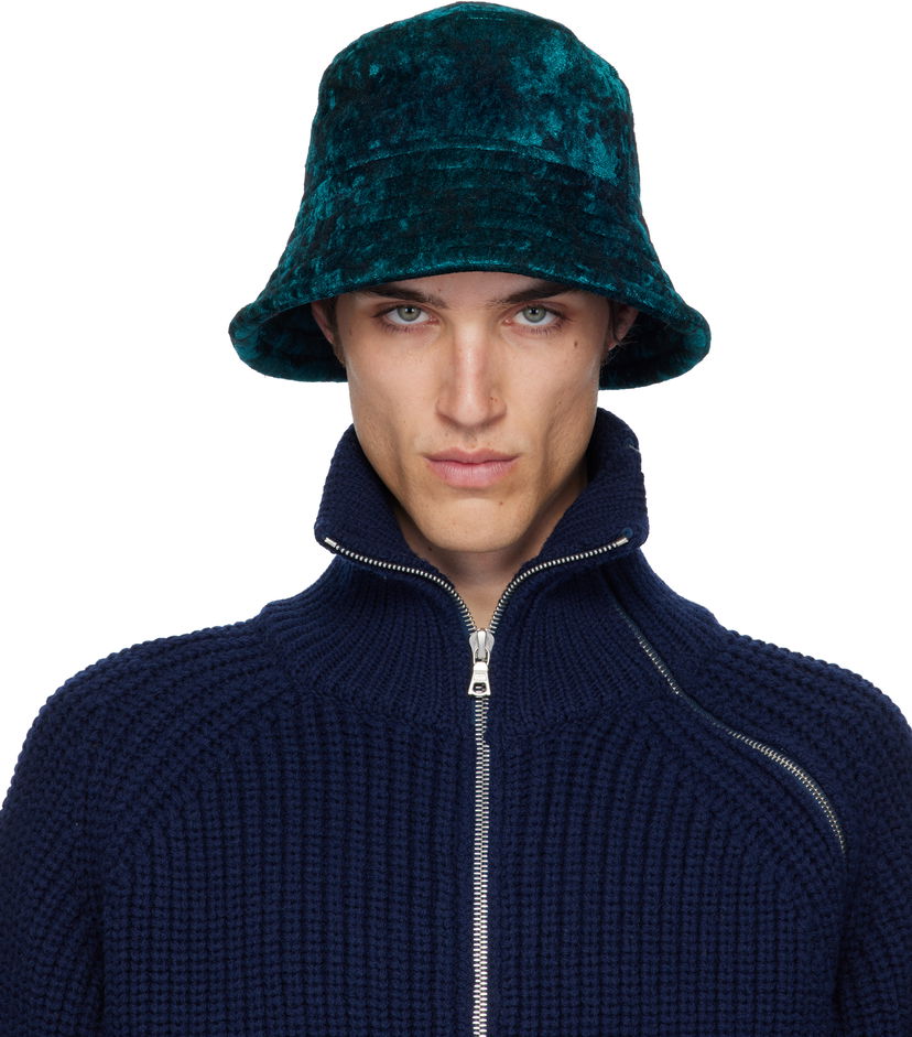 Klobúk Dries Van Noten Dries Van Noten Velvet Bucket Hat Zelené | 252-029501-2133