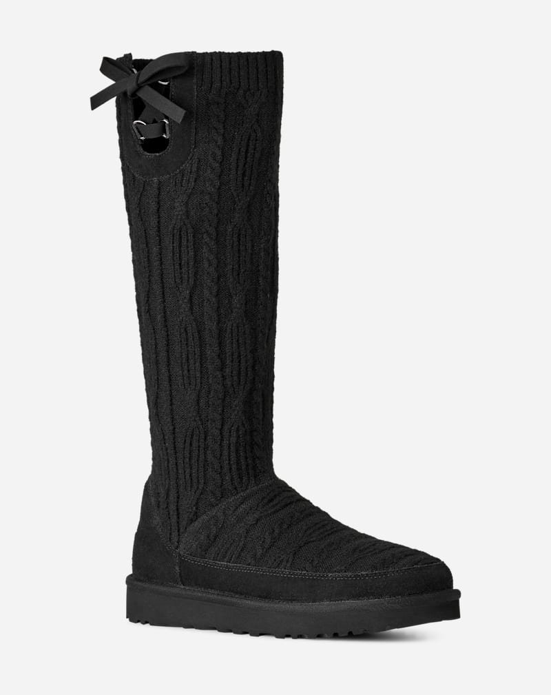 Tenisky a topánky UGG Classic Tall Cabelle Knit Boots Čierna | 1174579-BLK, 1