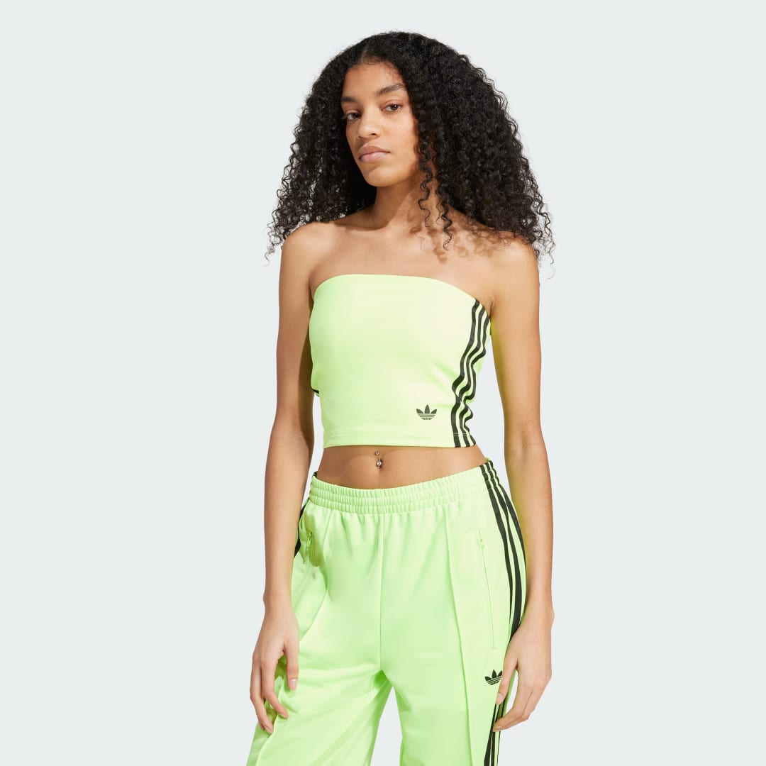 Crop Top adidas Performance Adicolor 3-Stripes Tube Top Zelené | JX7719, 0