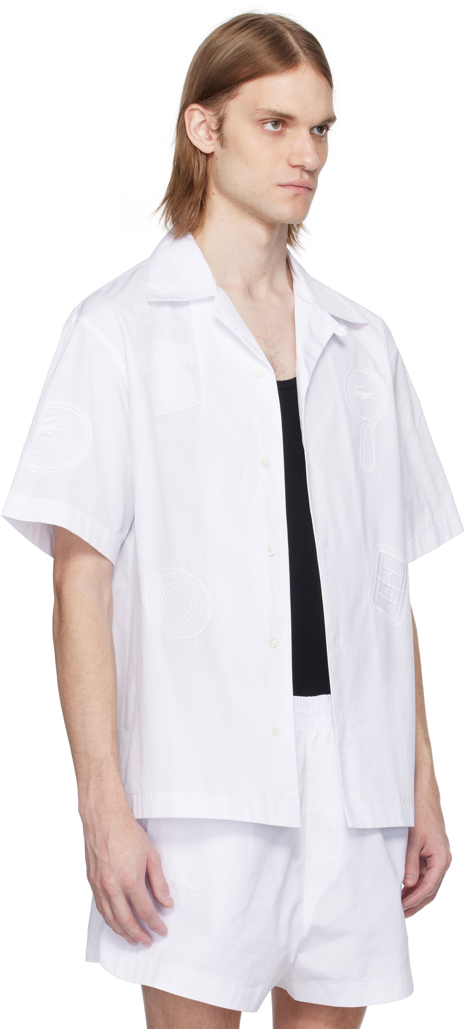 Košeľa Lacoste Lacoste Runway Relaxed Fit Badge Shirt Biela | CH6843, 1