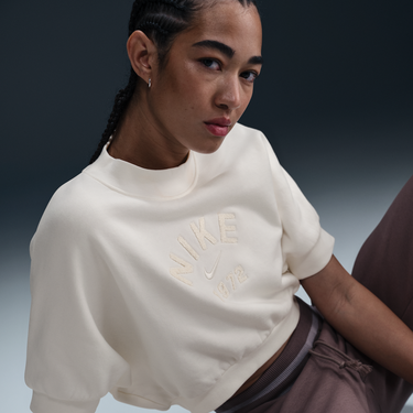 Sveter Nike Sportswear Collection Cropped Short Sleeve French Terry Crew Biela | HJ0224-133, 2