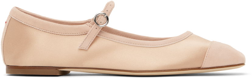 Doplnky Aeyde Aeyde Uma Satin Toe-Cap Ballerina Flats Ružová | A11-FL-RKLS08FL169-SS25-960-067