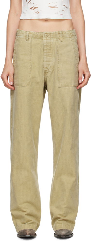 Nohavice R13 R13 Wide Leg Trousers Béžová | R13WR077-R381B, 0