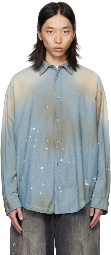 Košeľa Acne Studios Acne Studios Paint Splatter Button-Up Shirt Modrá | BB0633-, 0