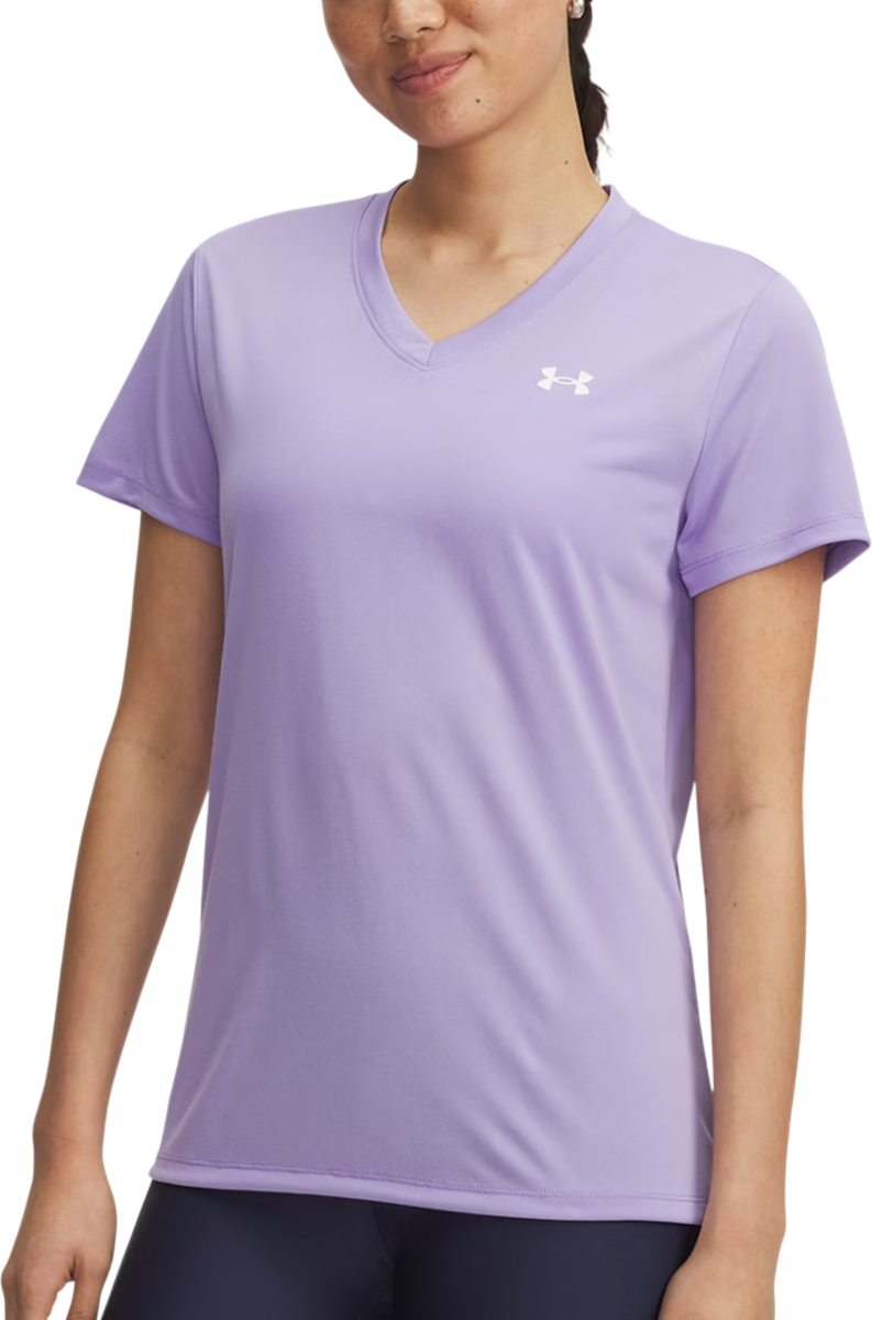 Tričko Under Armour V-Neck Short-Sleeve Tech SSV Solid T-Shirt Fialová | 1384229-538