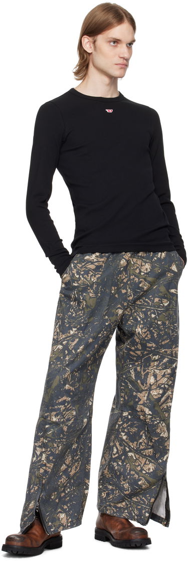 Tričko Diesel Long Sleeve Ribbed T-Shirt Čierna | A14951-0EJAI-9XX, 3