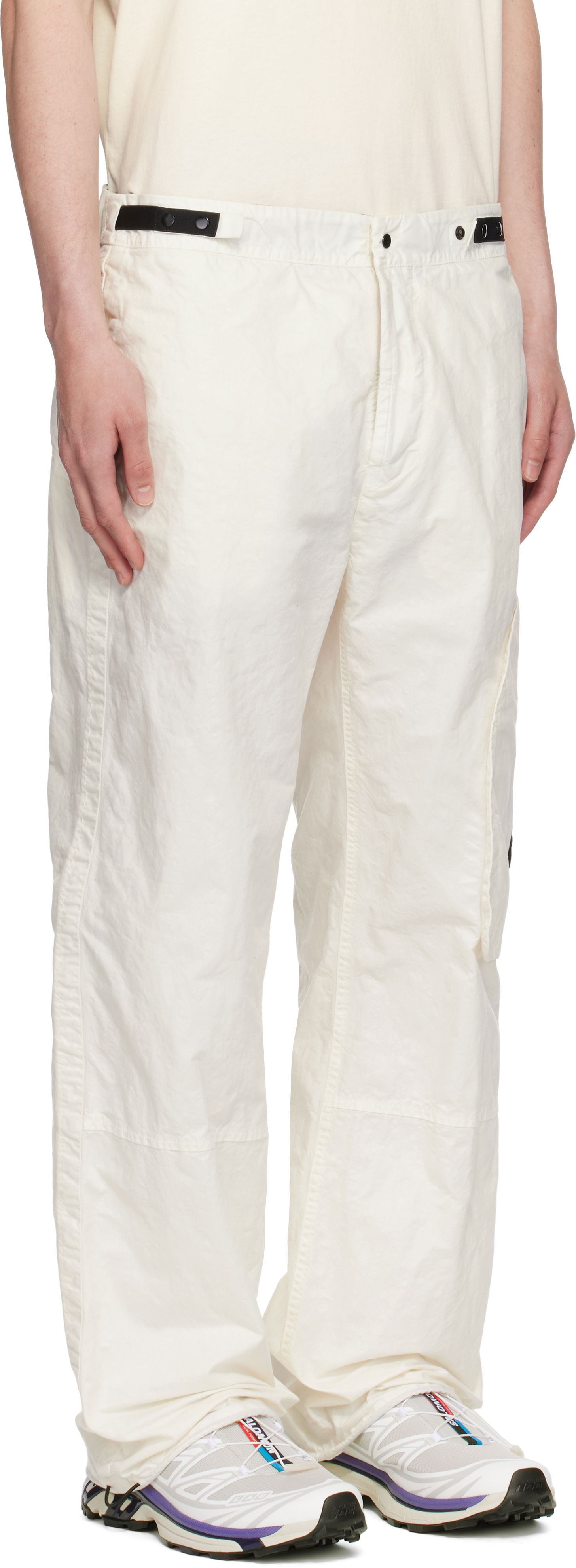 Cargo nohavice Stone Island Stone Island Organic Look Nylon Panama-TC Cargo Pants Biela | K1S15 3100010 S0069, 1