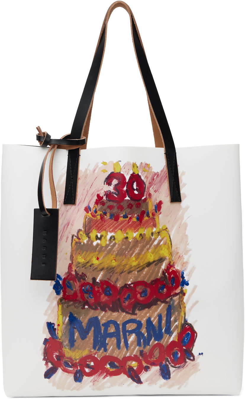 Tote bag Marni Two Tone Tribeca 30th Anniversary Tote Biela | SHMPQ10A15 P8089