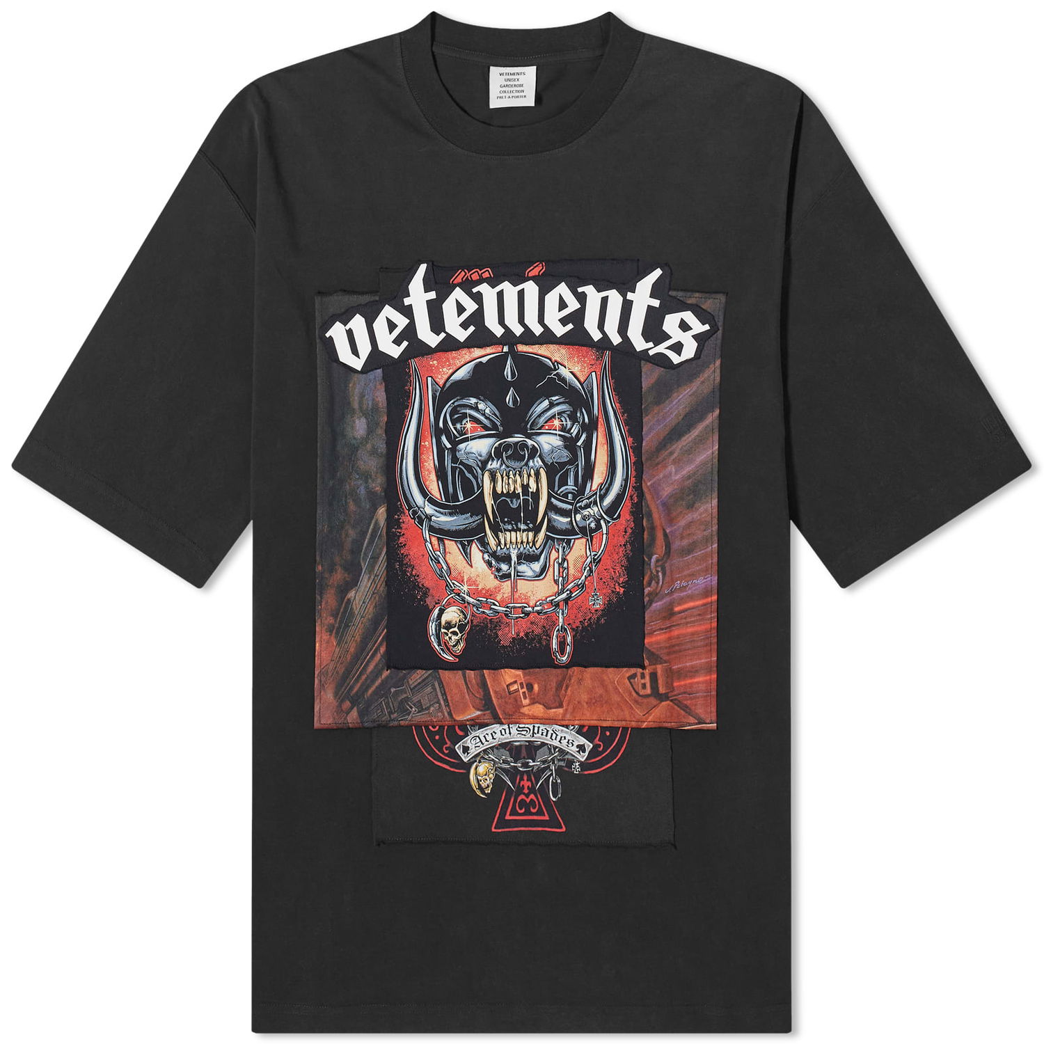 Tričko VETEMENTS Motorhead Patched T-Shirt Čierna | UE64TR390B, 0