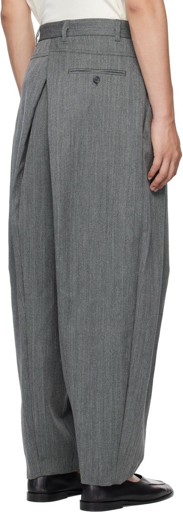Nohavice HED MAYNER Hed Mayner Pleated Wide-Leg Wool Trousers Šedá | HMMB30042A-HB103, 2
