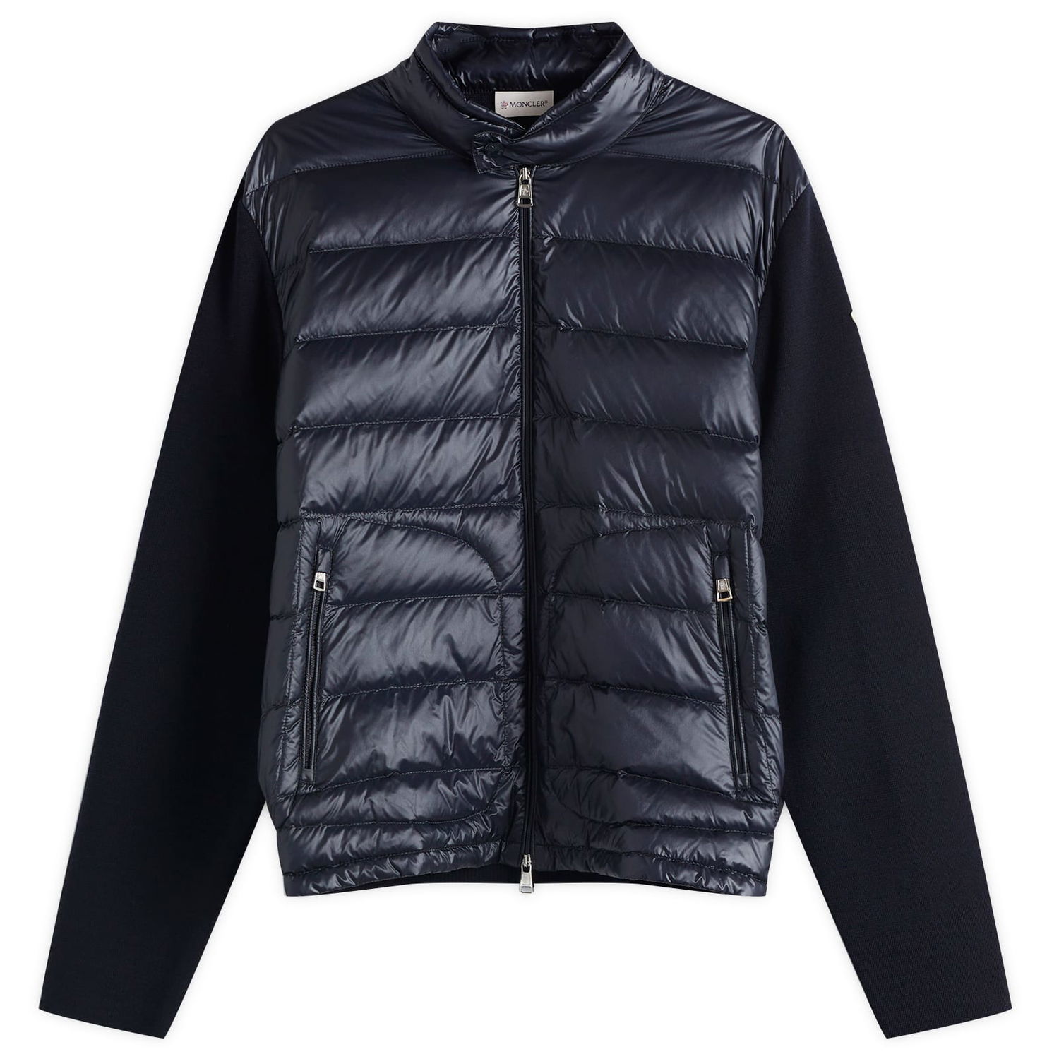 Prešívaná bunda Moncler Men's Extrafine Wool Cardigan Hybrid Jacket, Size Large Navy | 9B000-16-M1131-776, 1