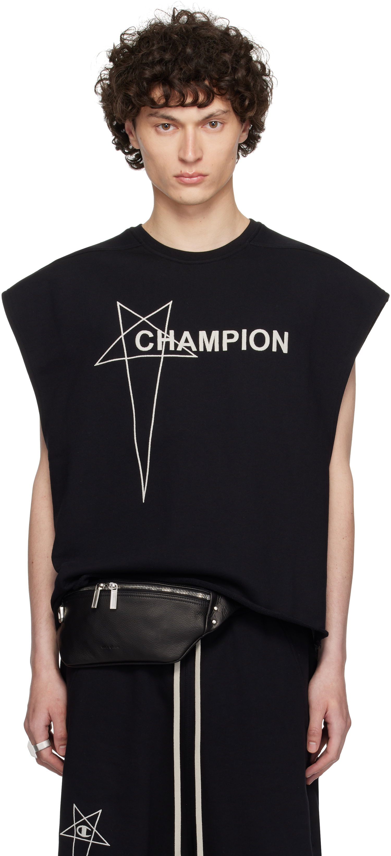 Tielko Rick Owens Rick Owens Champion Edition Micro Tatlin Sleeveless T-Shirt Čierna | CM01E1666 CHFE FELPA, 0