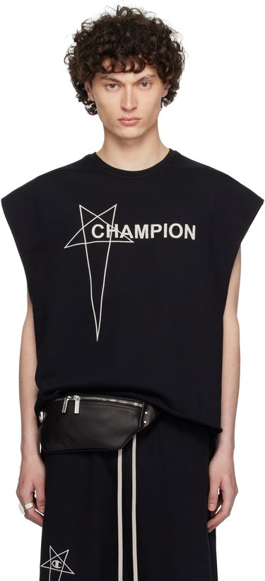 Tielko Rick Owens Rick Owens Champion Edition Micro Tatlin Sleeveless T-Shirt Čierna | CM01E1666 CHFE FELPA, 0