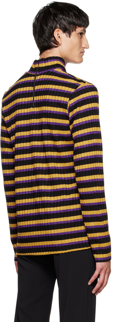 Tričko Anna Sui Striped Long Sleeve T-Shirt Čierna | M722G20, 2