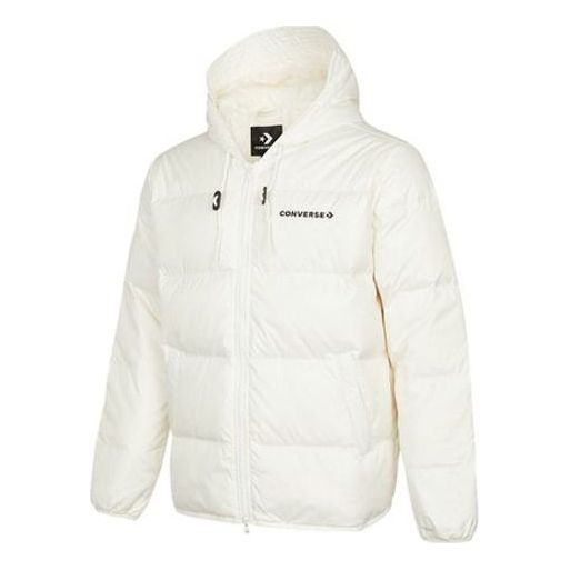 Prešívaná bunda Converse Hooded Down Jacket Biela | 10021981-A03
