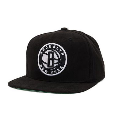 Šiltovka Mitchell & Ness Sweet Suede Snapback Brooklyn Nets Black Modrá | HHSS7359-BNEYYPPPBLCK, 0