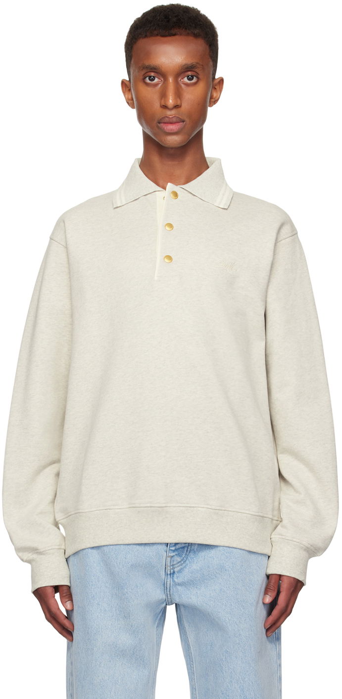 Sveter Drôle de Monsieur Drôle De Monsieur 'Le Polo Drôle' Sweatshirt Šedá | PERM-PL132-CO127-GY