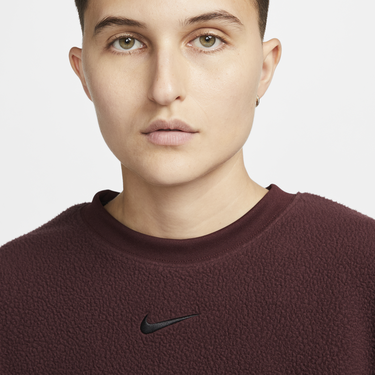 Mikina Nike Plush Mod Crop Crew-Neck Sweatshirt Vínová | DQ6844-652, 3