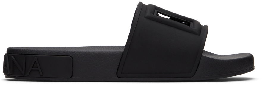 Tenisky a topánky Dolce & Gabbana Black Cut-Out Logo Sandals Čierna | CS2012 AO666, 0