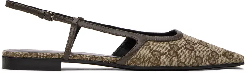 Slingback Ballerina Flats "Brown"