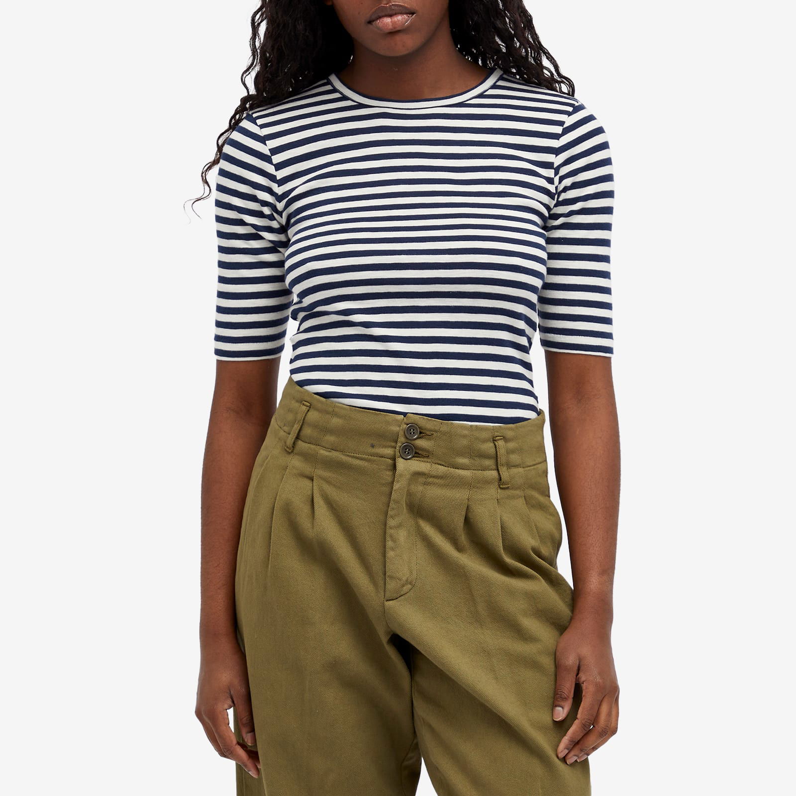 Earth Charlotte Striped Short Sleeve Top