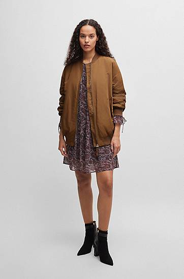 Bomber bunda BOSS Water-Repellent Bomber Jacket Hnedá | 50518470, 1