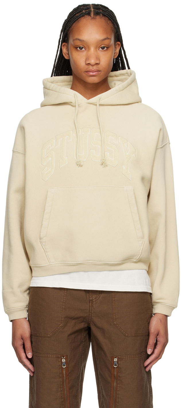 Beige Appliqué Hoodie