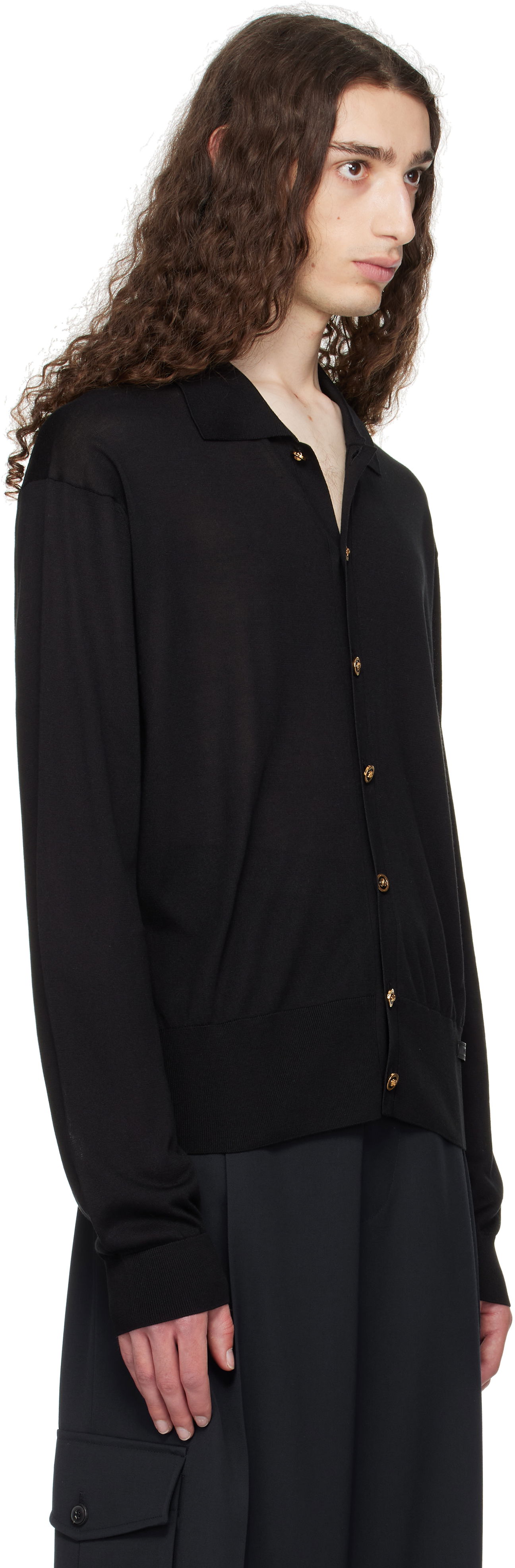 Sveter Versace Versace Knit Silk Cardigan Čierna | 1020281_1A12273, 1
