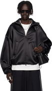 ESSENTIALS Bonded Satin Zip-Up Bomber Jacket