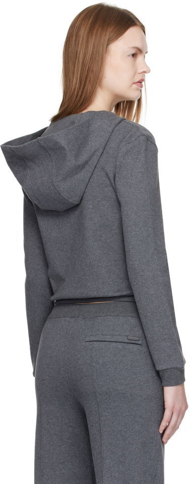 Mikina Tom Ford TOM FORD Peachy Hand Cotton Jersey Zip-Up Hoodie Šedá | FLJ067-JEX173, 2