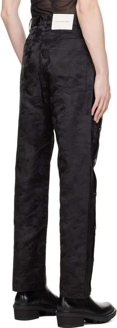 Nohavice Feng Chen Wang Feng Chen Wang Dragon Jacquard Trousers Čierna | FUS17TR12, 2