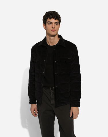 Bunda Dolce & Gabbana Dolce & Gabbana Quilted Corduroy Padded Jacket Čierna | G9BCUTFUVFBN0000, 3