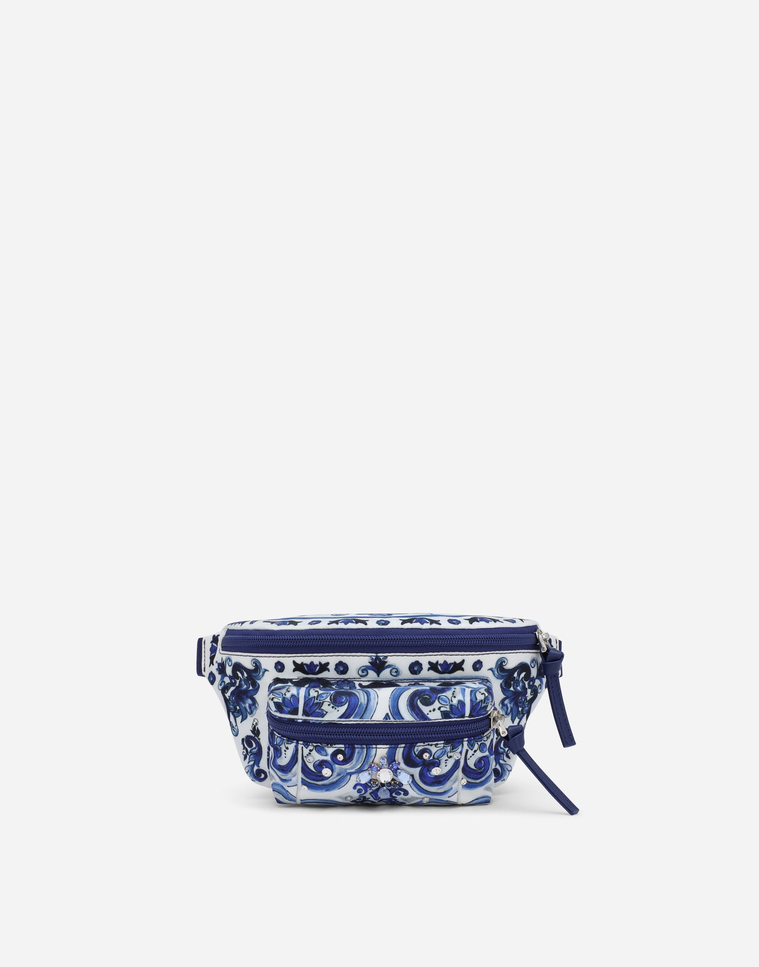 Ľadvinka Dolce & Gabbana Dolce & Gabbana Majolica-print Nylon Belt Bag Modrá | EB0237AZ189HA3OB, 0