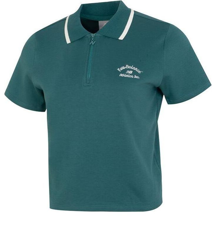 Polo tričko New Balance Athletics Half Zip Polo Shirt Zelené | NFE22442-EMD