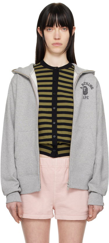 Mikina BAPE A Bathing Ape Over Print Full Zip Hoodie Šedá | 001ZPK801002M, 0