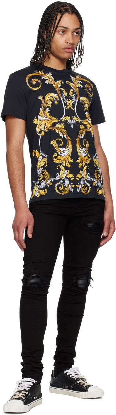 Tričko Versace Versace Jeans Couture Barocco Outline T-Shirt Čierna | E78GAH6SB_EJS461, 3
