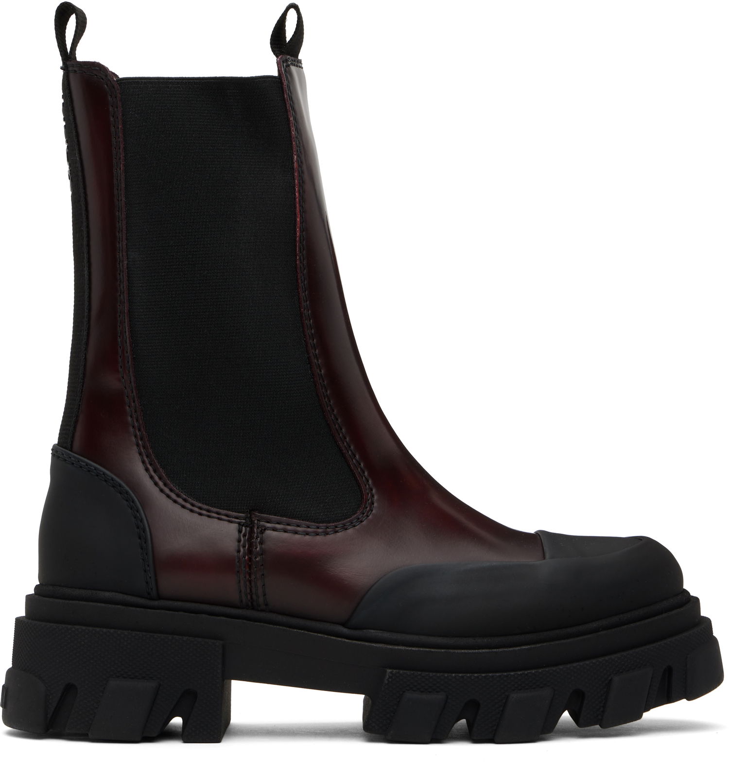 Oblečenie GANNI GANNI Cleated Mid Chelsea Boots Vínová | S2897, 0