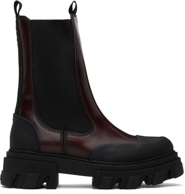 Oblečenie GANNI GANNI Cleated Mid Chelsea Boots Vínová | S2897, 0