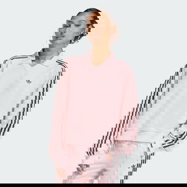 Polo tričko adidas Performance Polo Shirt Terry Towel V-Neck Long Sleeves Ružová | KD1400, 0