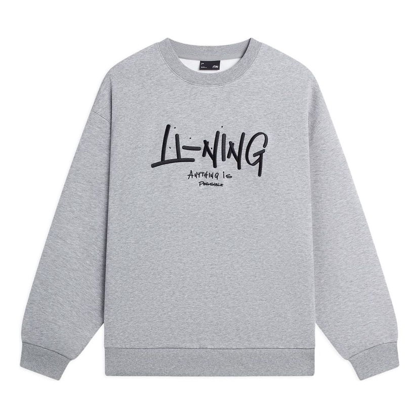 Mikina Li-Ning Anything Is Possible Graphic Sweatshirt Šedá | AWDSF75-12