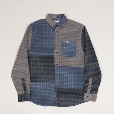 Košeľa Butter Goods Butter Goods Patchwork Plaid Shirt Modrá | butter-gooods-patchwork-plaid-ls-shirt-overdye-navy, 1