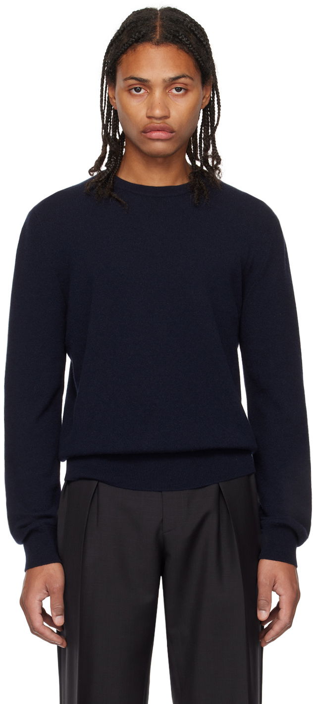 Sveter The Row Benji Navy Crewneck Sweater Navy | 51-F377