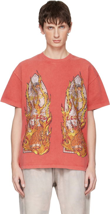 Tričko Who Decides War Rhinestone Flame Glass T-shirt Červená | 1110520003FW25, 0